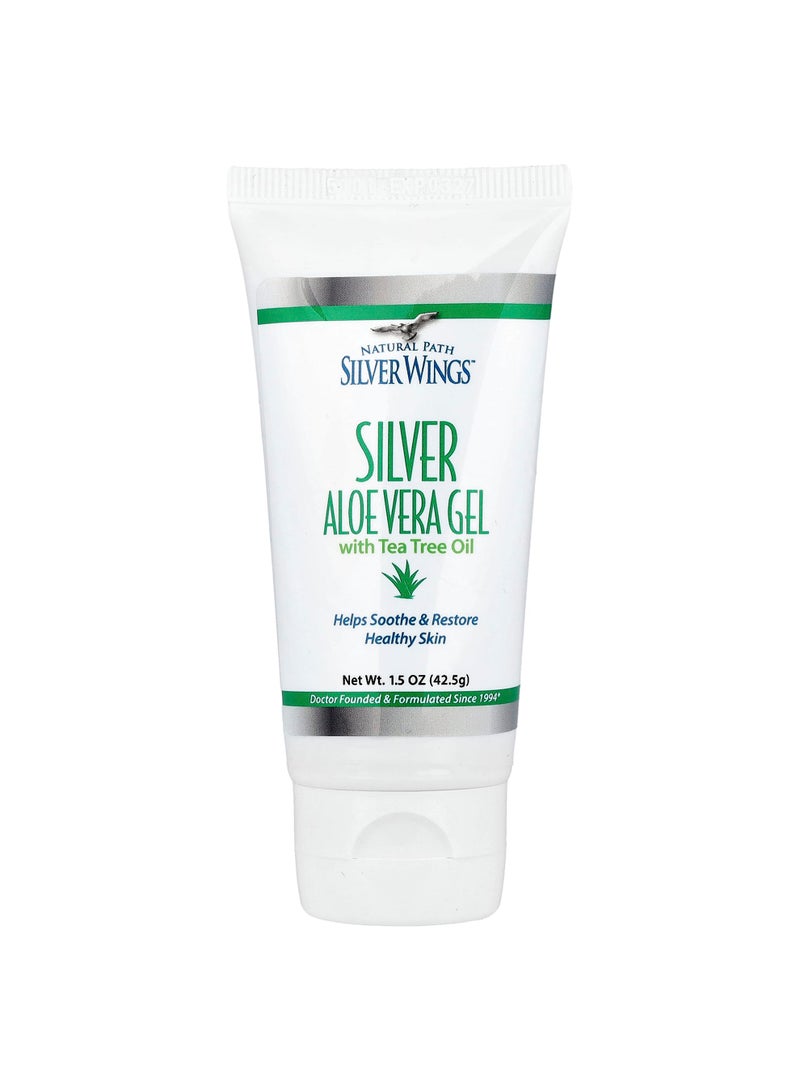 Silver, Aloe Vera Gel with Tea Tree Oil, 1.5 oz (42.5 g)